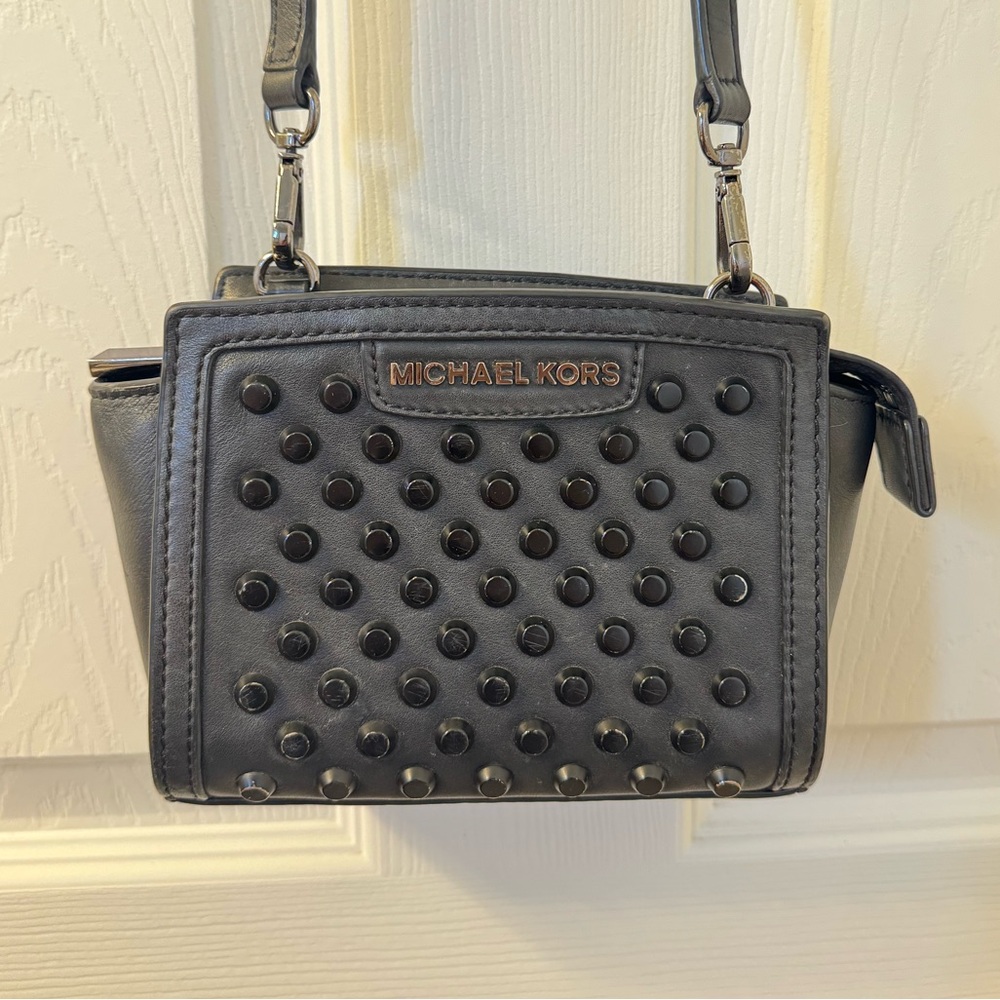 Michael Kors Selma studded mini cross-body bag
